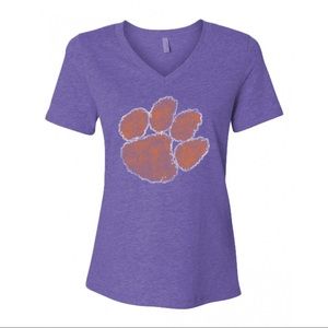 Clemson Purple V Neck Size Small